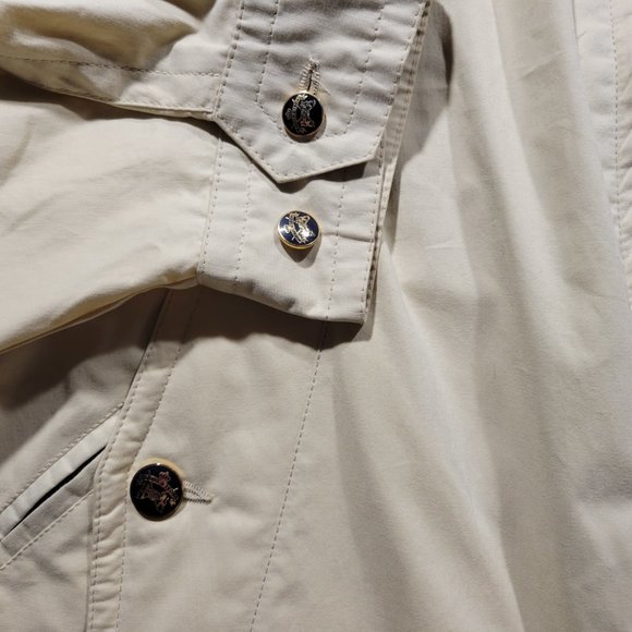 Woods & Irons Royal Golf Course Jacket Beige Mens Size L Rare Logo Button - Picture 4 of 15